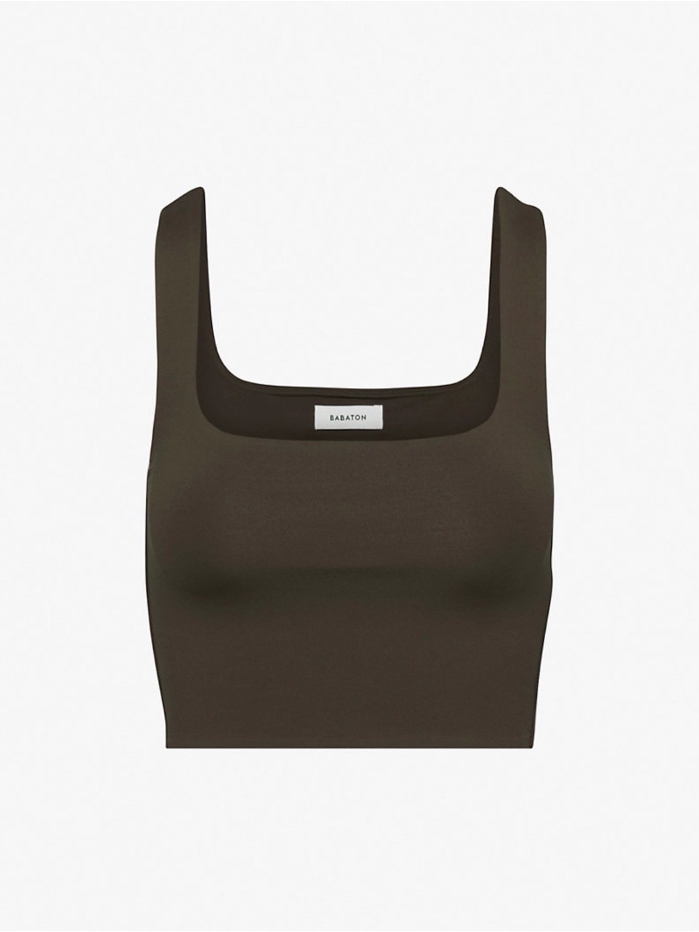 Aritzia Babaton Contour Squareneck Cropped Tank Rich Mocha Brown